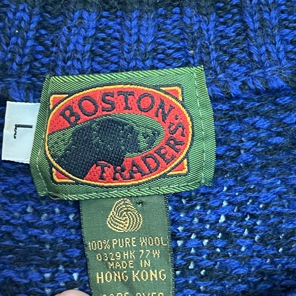 Vintage Boston Traders Woolmark Pure Wool Crewneck Pullover Sweater Men's Size L - Picture 9 of 10